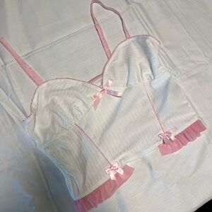 SHEIN Pink and White Structured Cup Bra